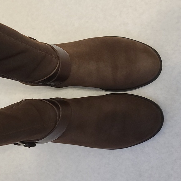 ECCO Women's Chocolate Nubuck Leather Tall Boots (Sz 6.5) - Picture 2 of 11